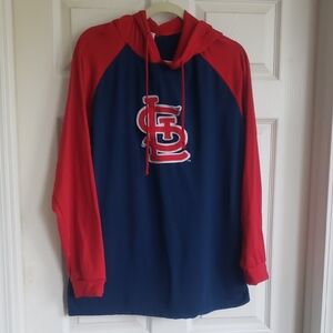 Men's Red and Blue Hoodie Sweater